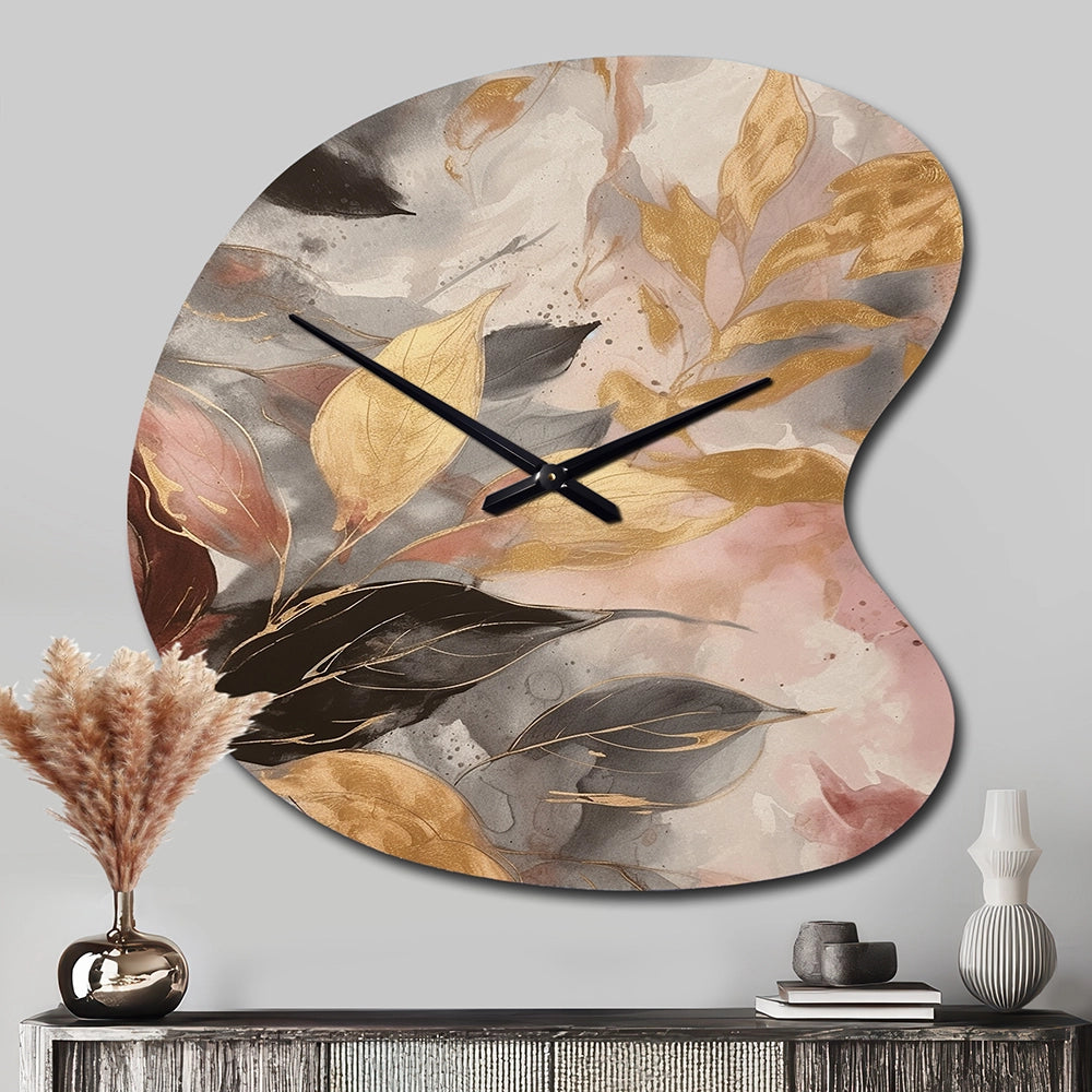 Gold Herb Elixir - Asymmetric Metal Wall Clock