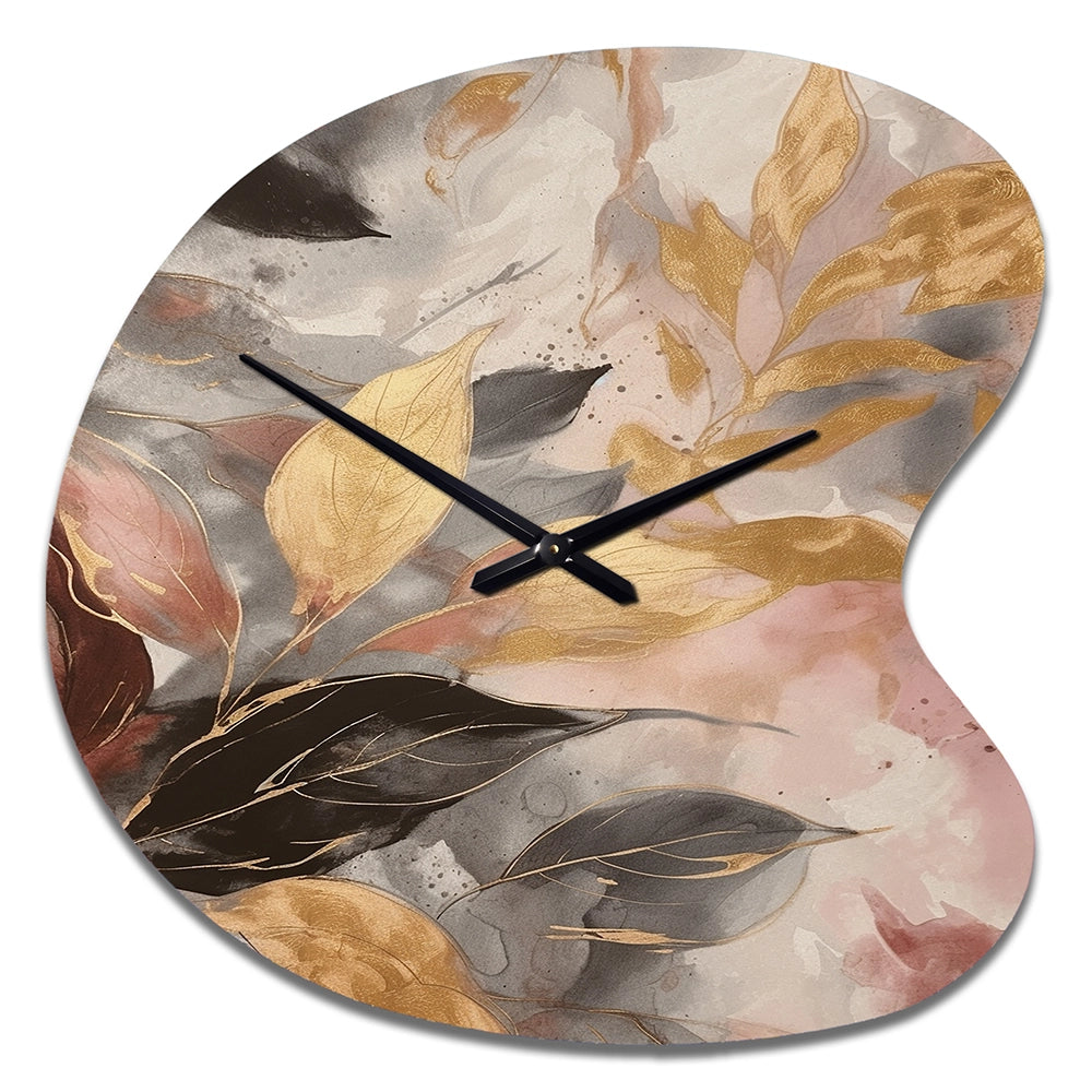Gold Herb Elixir - Asymmetric Metal Wall Clock