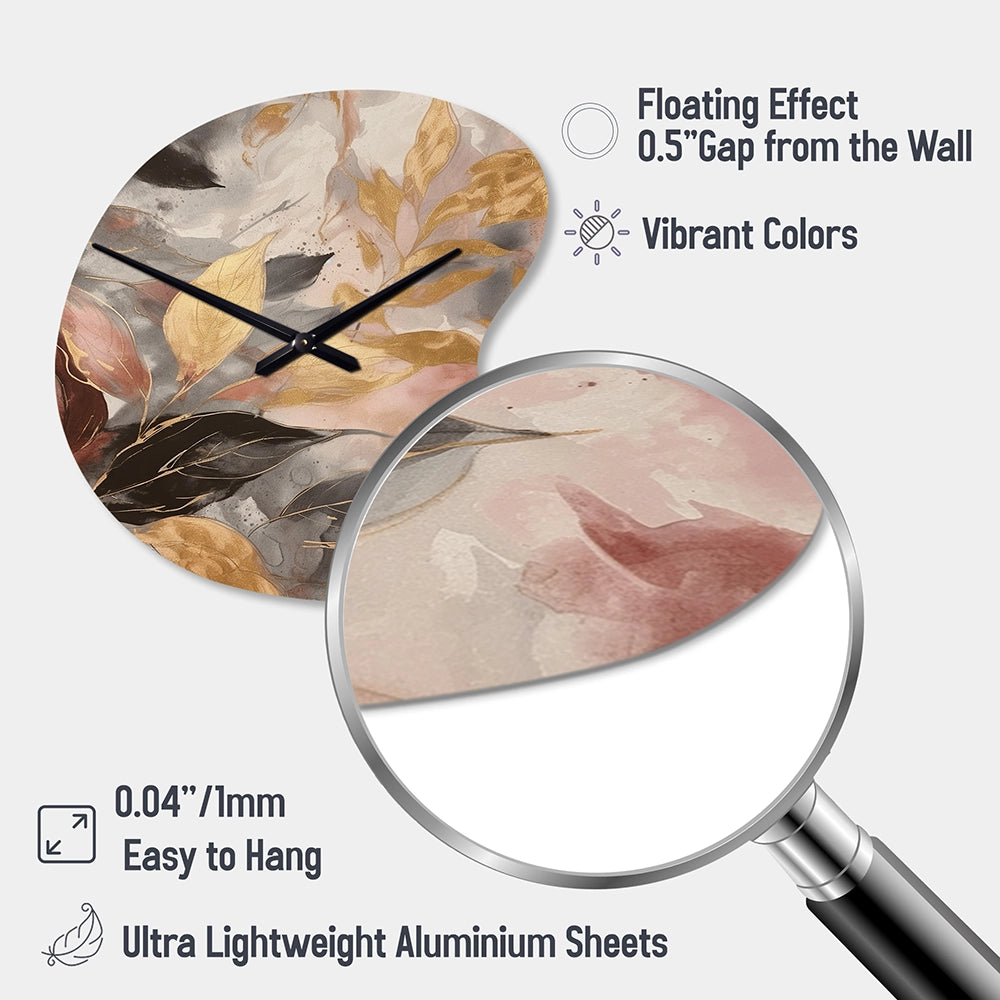 Gold Herb Elixir - Asymmetric Metal Wall Clock