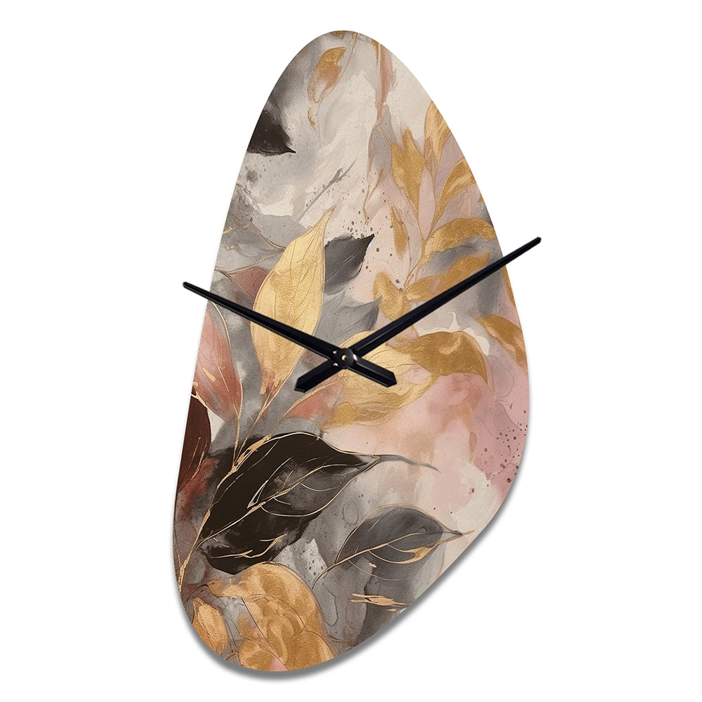 Gold Herb Elixir - Asymmetric Metal Wall Clock