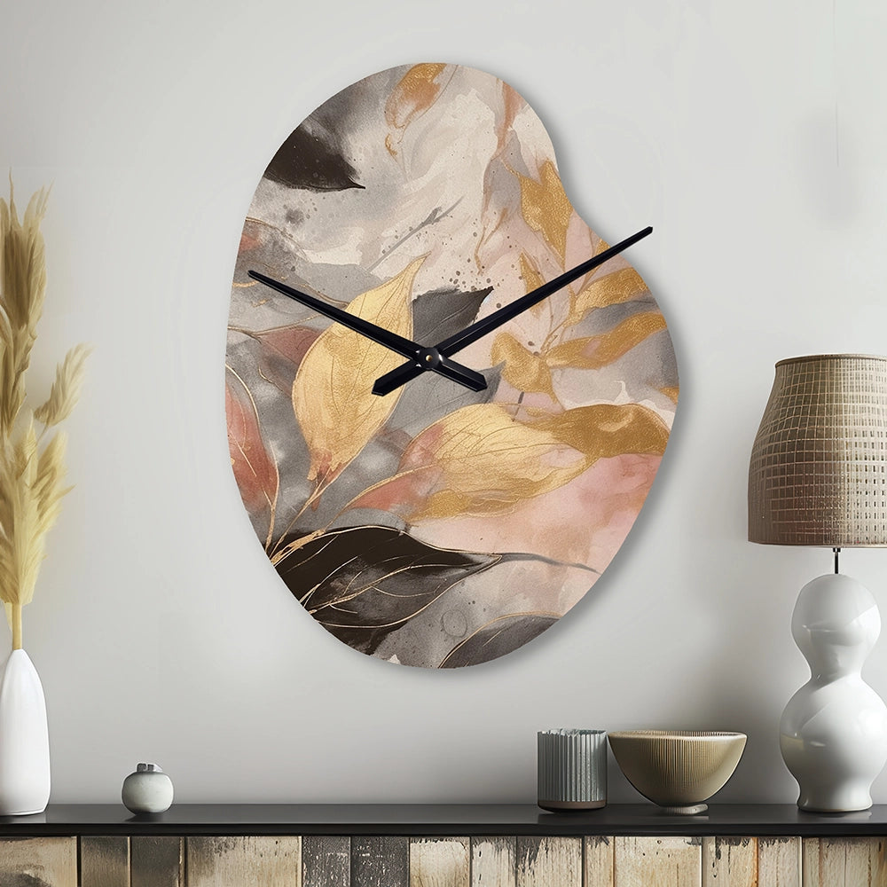 Gold Herb Elixir - Asymmetric Metal Wall Clock