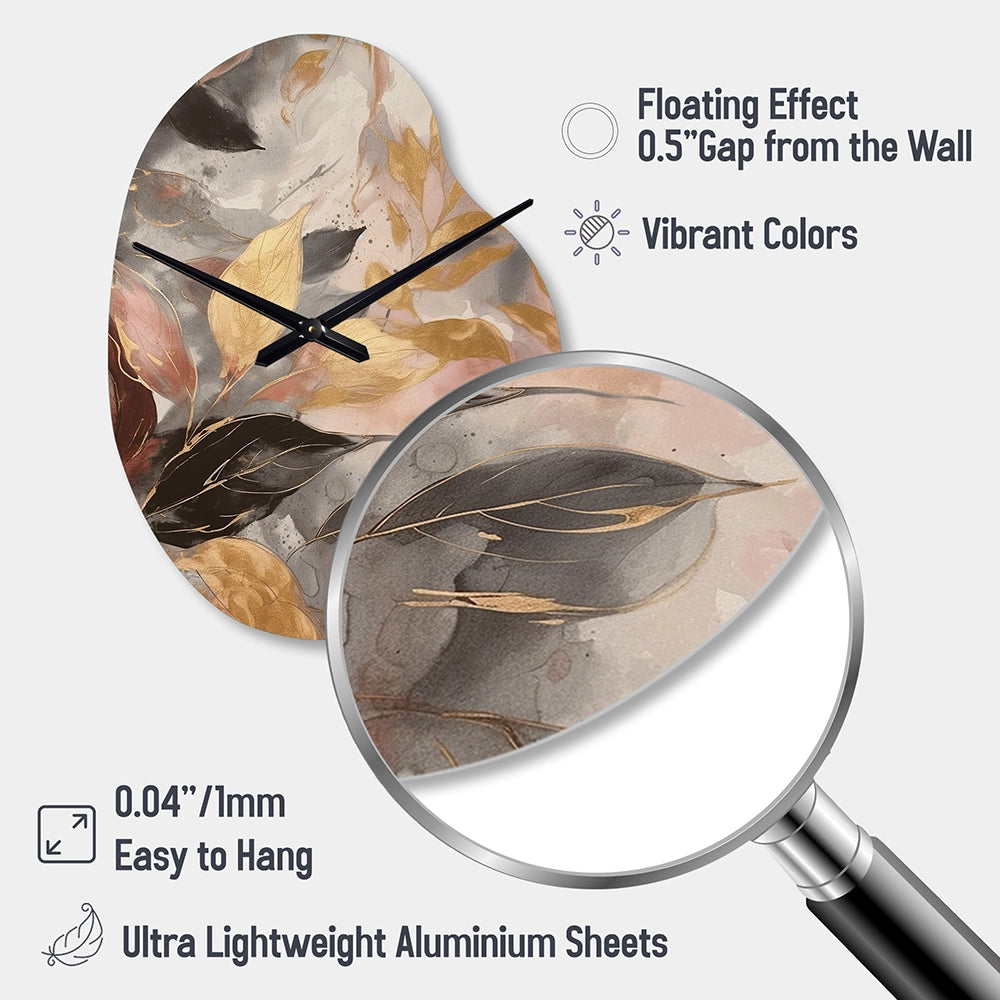 Gold Herb Elixir - Asymmetric Metal Wall Clock