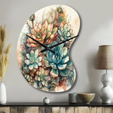 Green Red Cactus Scenery II - Asymmetric Metal Wall Clock