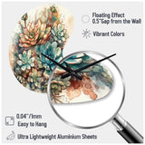 Green Red Cactus Scenery II - Asymmetric Metal Wall Clock