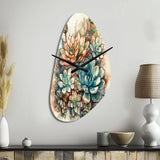 Green Red Cactus Scenery II - Asymmetric Metal Wall Clock