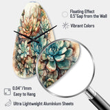 Green Red Cactus Scenery II - Asymmetric Metal Wall Clock