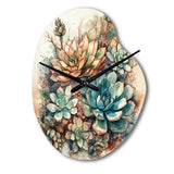 Green Red Cactus Scenery II - Asymmetric Metal Wall Clock