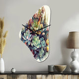 Green Red Cactus Scenery III - Asymmetric Metal Wall Clock