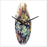 Green Red Cactus Scenery III - Asymmetric Metal Wall Clock