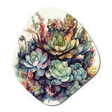 Green Red Cactus Scenery III - Asymmetric Metal Wall Clock