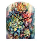 Green Red Cactus Scenery IV - Asymmetric Metal Wall Clock