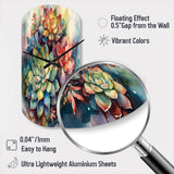 Green Red Cactus Scenery IV - Asymmetric Metal Wall Clock