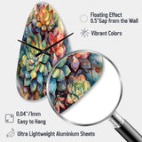 Green Red Cactus Scenery IV - Asymmetric Metal Wall Clock