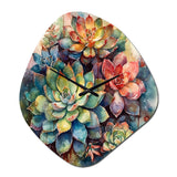 Green Red Cactus Scenery IV - Asymmetric Metal Wall Clock
