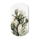 Green Desert Flower Cactus - Asymmetric Metal Wall Clock