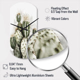 Green Desert Flower Cactus - Asymmetric Metal Wall Clock