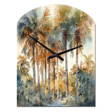 Green Palm Tree Paradise III - Asymmetric Metal Wall Clock