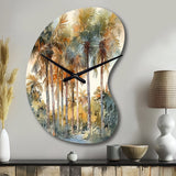 Green Palm Tree Paradise III - Asymmetric Metal Wall Clock