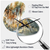 Green Palm Tree Paradise III - Asymmetric Metal Wall Clock