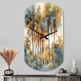 Green Palm Tree Paradise III - Asymmetric Metal Wall Clock