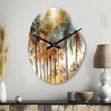 Green Palm Tree Paradise III - Asymmetric Metal Wall Clock