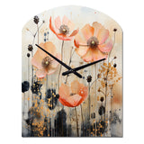 Peach Blossoming Abstractions I - Asymmetric Metal Wall Clock