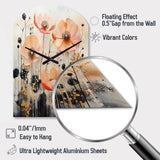 Peach Blossoming Abstractions I - Asymmetric Metal Wall Clock