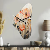 Peach Blossoming Abstractions I - Asymmetric Metal Wall Clock