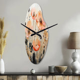 Peach Blossoming Abstractions I - Asymmetric Metal Wall Clock