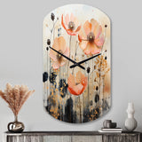 Peach Blossoming Abstractions I - Asymmetric Metal Wall Clock