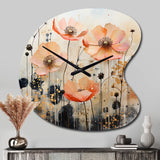 Peach Blossoming Abstractions I - Asymmetric Metal Wall Clock