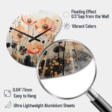 Peach Blossoming Abstractions I - Asymmetric Metal Wall Clock