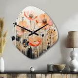 Peach Blossoming Abstractions I - Asymmetric Metal Wall Clock