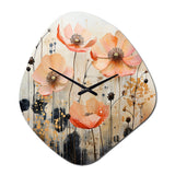 Peach Blossoming Abstractions I - Asymmetric Metal Wall Clock