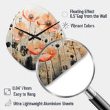 Peach Blossoming Abstractions I - Asymmetric Metal Wall Clock