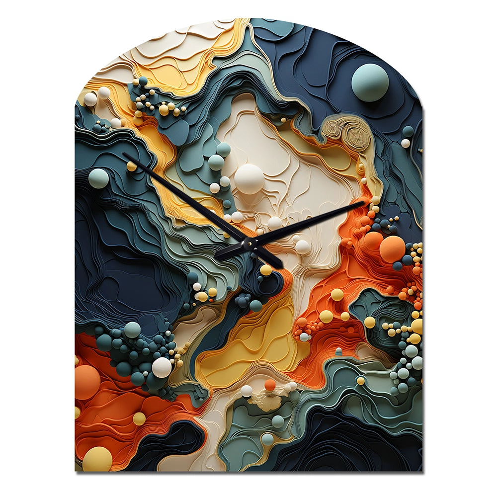 Biomorphism Organic Forms II - Asymmetric Metal Wall Clock