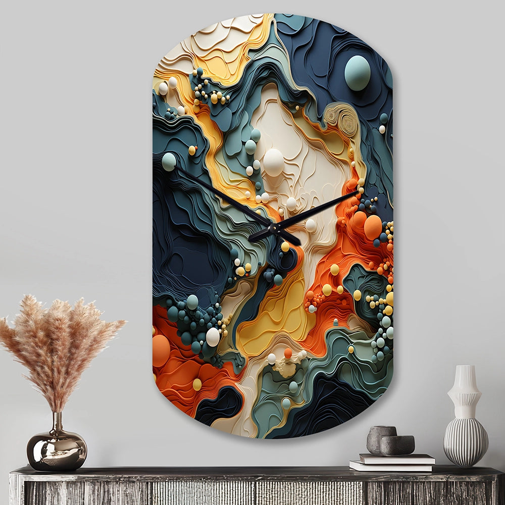 Biomorphism Organic Forms II - Asymmetric Metal Wall Clock