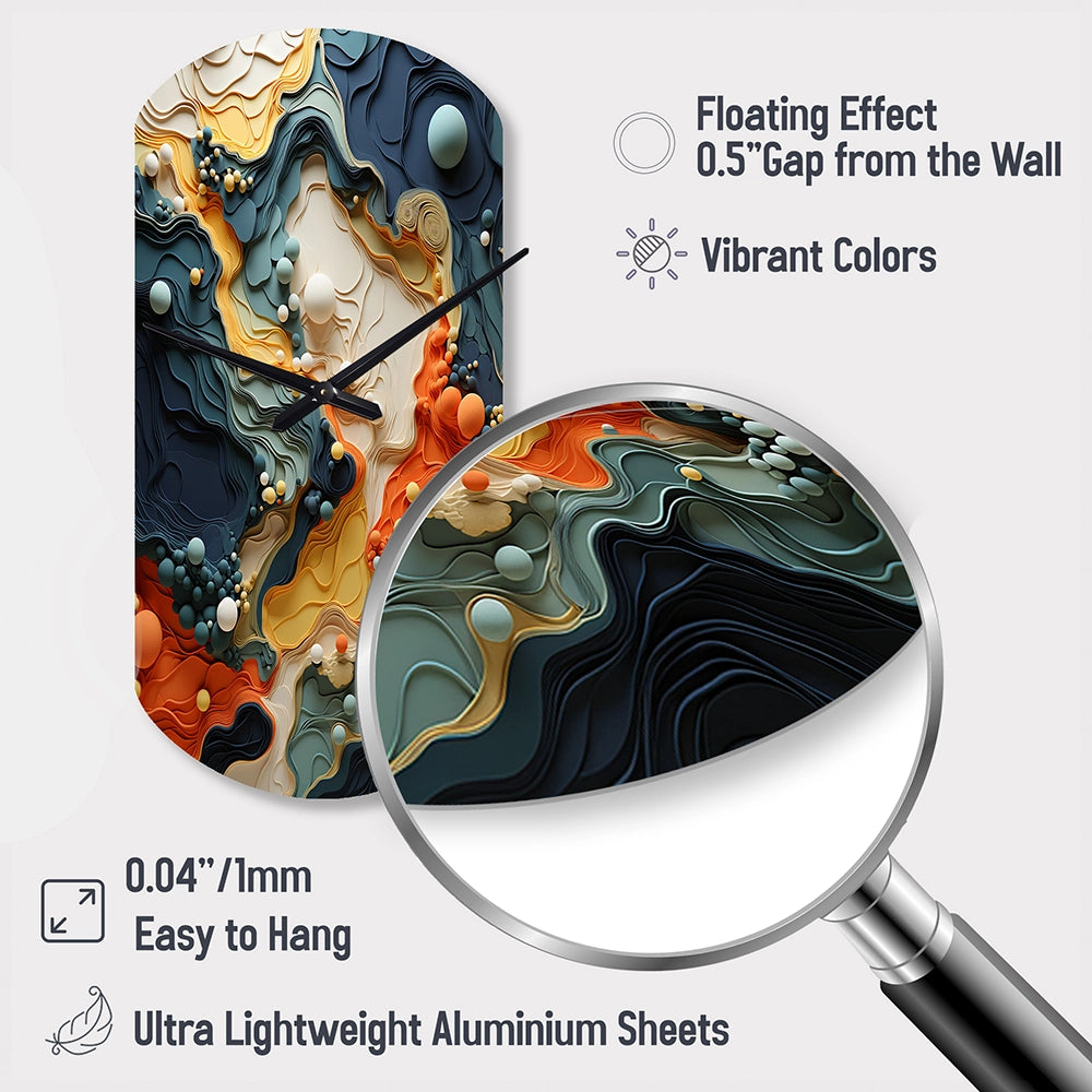 Biomorphism Organic Forms II - Asymmetric Metal Wall Clock