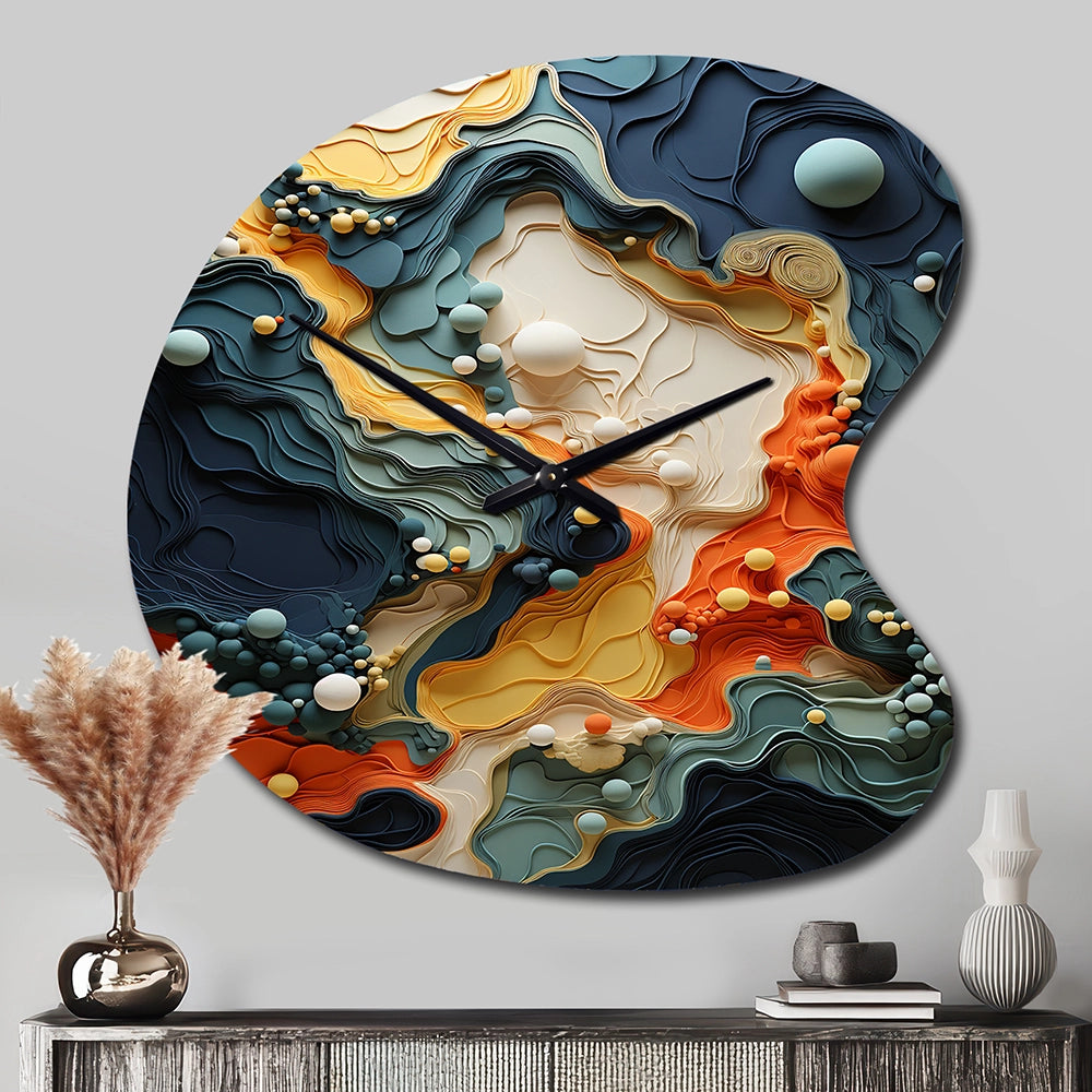 Biomorphism Organic Forms II - Asymmetric Metal Wall Clock