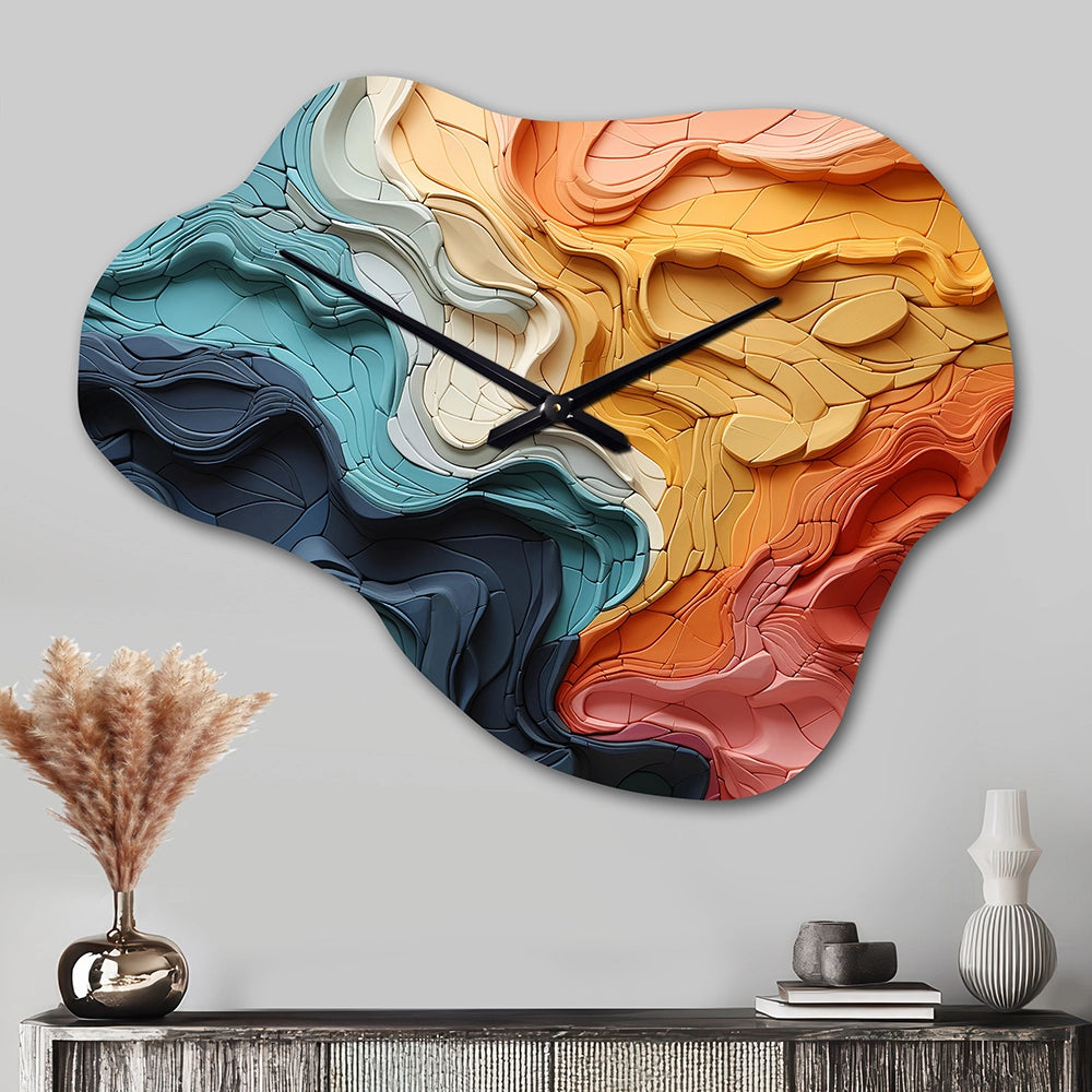 Biomorphism Organic Forms IV - Asymmetric Metal Wall Clock