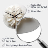 Blossoming Beauty In Minimalism Beauty I - Asymmetric Metal Wall Clock