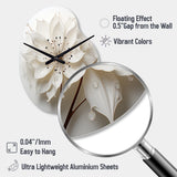 Blossoming Beauty In Minimalism Beauty I - Asymmetric Metal Wall Clock