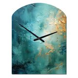 Teal Oasis III - Asymmetric Metal Wall Clock