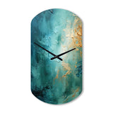 Teal Oasis III - Asymmetric Metal Wall Clock
