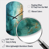 Teal Oasis III - Asymmetric Metal Wall Clock