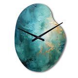 Teal Oasis III - Asymmetric Metal Wall Clock