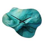 Turquoise Tranquility V - Asymmetric Metal Wall Clock
