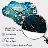 Turquoise Tranquility VIII - Asymmetric Metal Wall Clock