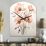Peach Beige Minimalism Flower - Asymmetric Metal Wall Clock