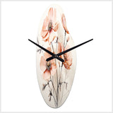 Peach Beige Minimalism Flower - Asymmetric Metal Wall Clock